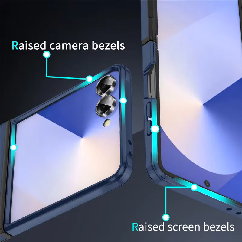 Schlanke und matte Handyhülle für Samsung Galaxy Z Flip 7, 6 und 5 in Purple oder Blue mit Kameraobjektiv-Schutz und kabellosem Laden - Bild 4