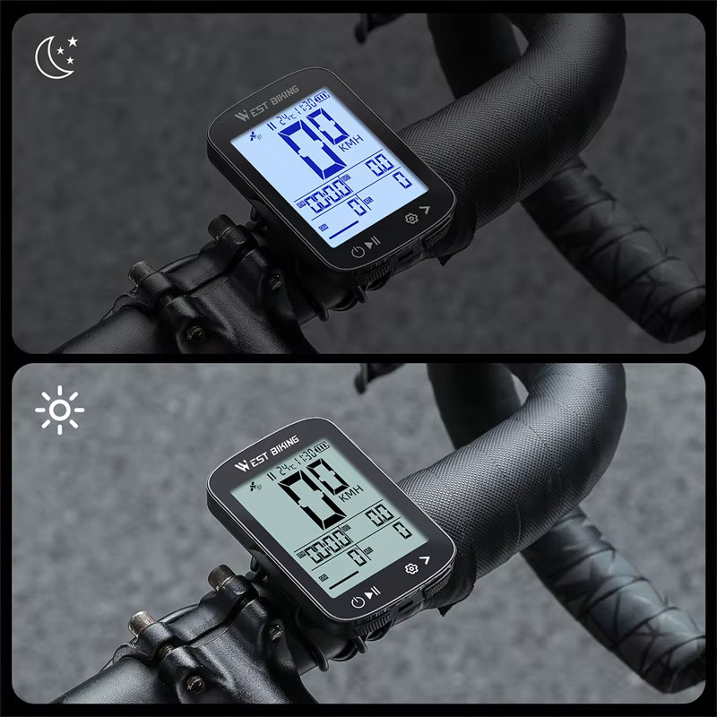 WEST BIKING Intelligenter GPS-Fahrradcomputer in Schwarz mit großem Bildschirm, kabelloser Fahrrad-Tachometer und IPX7 Wasserdichtigkeit - Bild 4