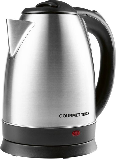 GOURMETmaxx Wasserkocher aus Edelstahl in Silber und Schwarz mit Abschaltautomatik - Bild 1