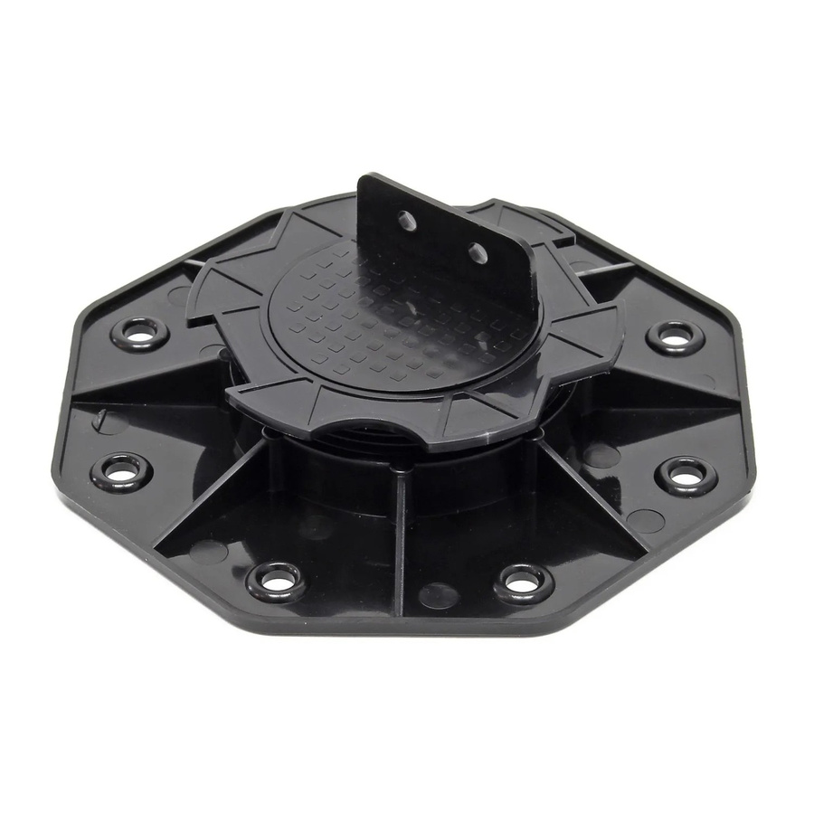 Wiltec Höhenverstellbares Stelzlager für Terrassen in Schwarz, Tragkraft 2700 kg, für Rohre 18-25 mm - Bild 2