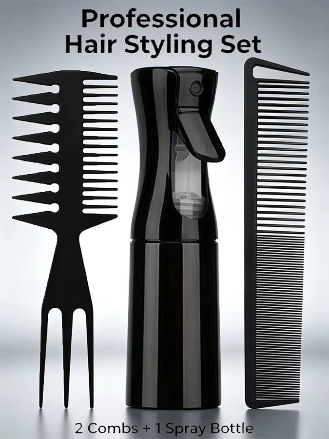3-teiliges Haarbürsten-Set mit Sprühflasche und Fischgrätenkamm, Unisex - Bild 3