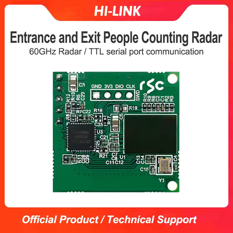 Hi-Link HLK-LD6001C 60G Tripwire Zählradar-Modul in Grün mit 0,5 bis 8m Erfassungsreichweite und 3,3V Stromversorgung - Bild 2