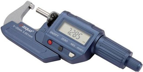 Dasqua 4230-2010 Digitales Außenmikrometer aus Edelstahl in Blau mit digitaler Anzeige, Messbereich 25 - 50mm, Ablesung 0.001mm - Bild 1