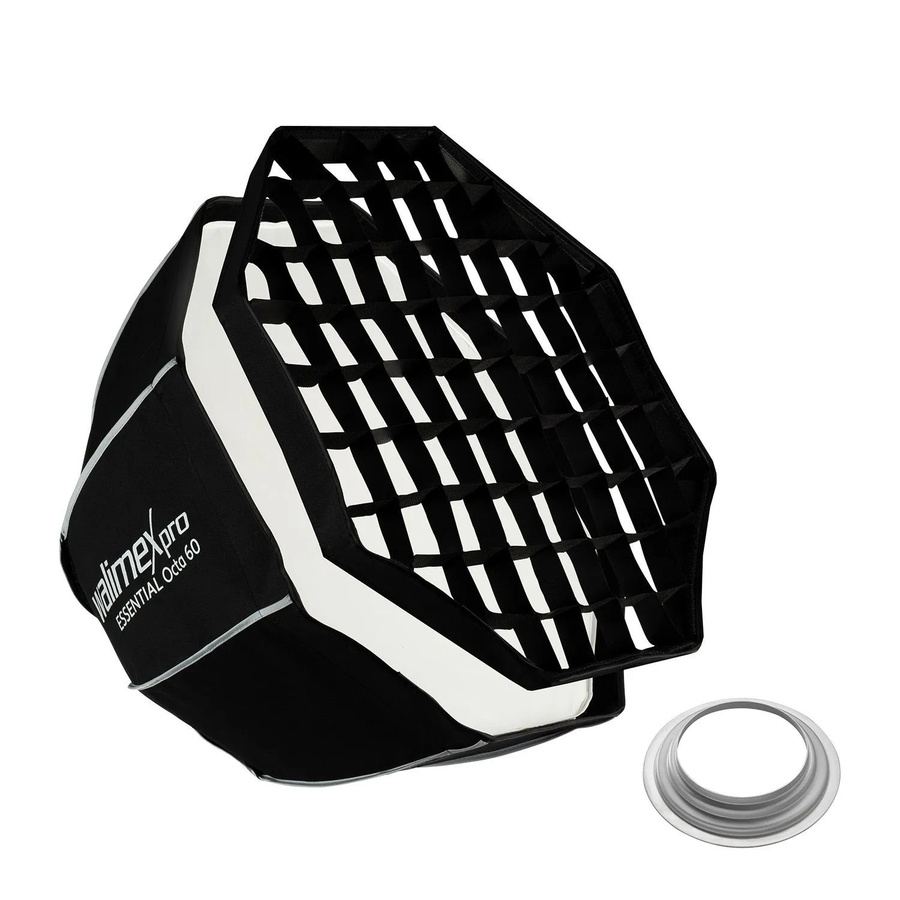 Walimex Pro Essential Octagon Softbox 60 cm mit Grid und 360 Grad Aufbau in Schwarz - Bild 2