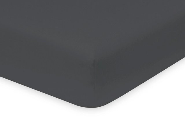 Select Spannbetttuch Jersey aus Baumwolle und Elasthan, Farbe: Titanium/Anthrazit, B/T: 180 x 200 cm - Bild 1