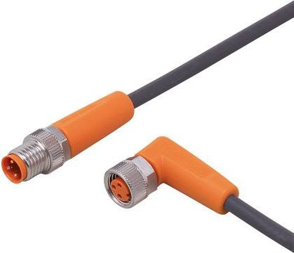ifm electronic EVC478 Verbindungsleitung orange, Stecker gerade und Buchse gewinkelt, 3-polig, 4,5 m - Bild 1
