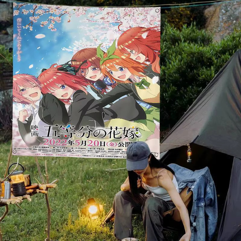 Potdemiel Anime Wandbehang The Quintessential Quintuplets Japanische Wandflagge Kunstdruck - Bild 3