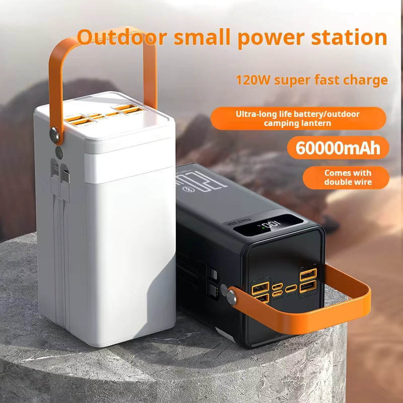 Koonenda Tragbare Powerbank 30000 mAh mit 120 W Schnellladefunktion und LED-Ladegerät in Schwarz - Bild 4