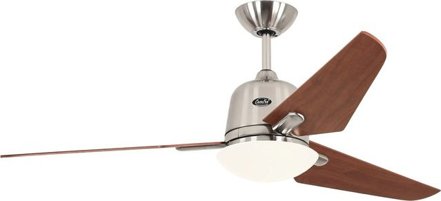 CASAFAN Deckenventilator Eco Aviatos mit Beleuchtung und Fernbedienung, Durchmesser: 132 cm, Chrom gebürstet und Kirschbaum - Bild 1