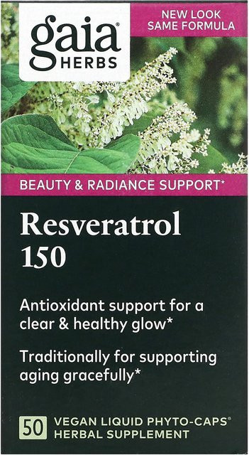 Gaia Herbs Resveratrol 150, Vegane Flüssigkapseln, 50 Tabletten - Bild 1