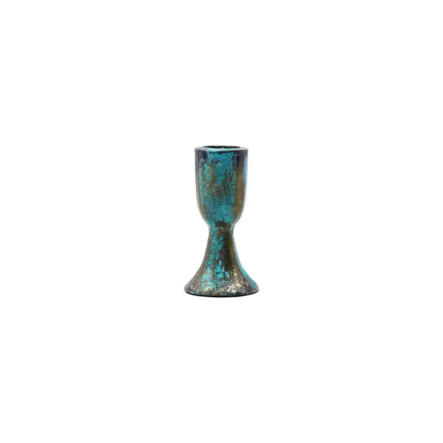 House Doctor Kerzenhalter Pli in Antikgrün aus Aluminium im Vintage-Stil für Stabkerzen - Bild 1