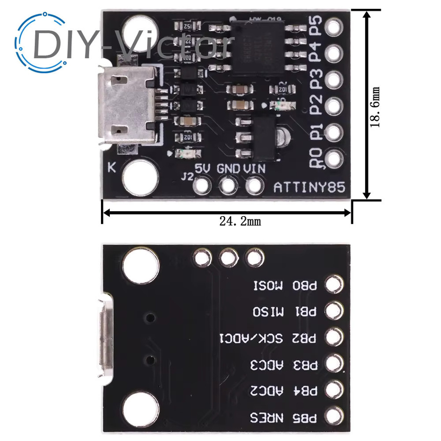 Tiny85 Digispark ATtiny85 Micro Development Board mit USB-Anschluss in Blau und Schwarz für Arduino I2C/IIC - Bild 2