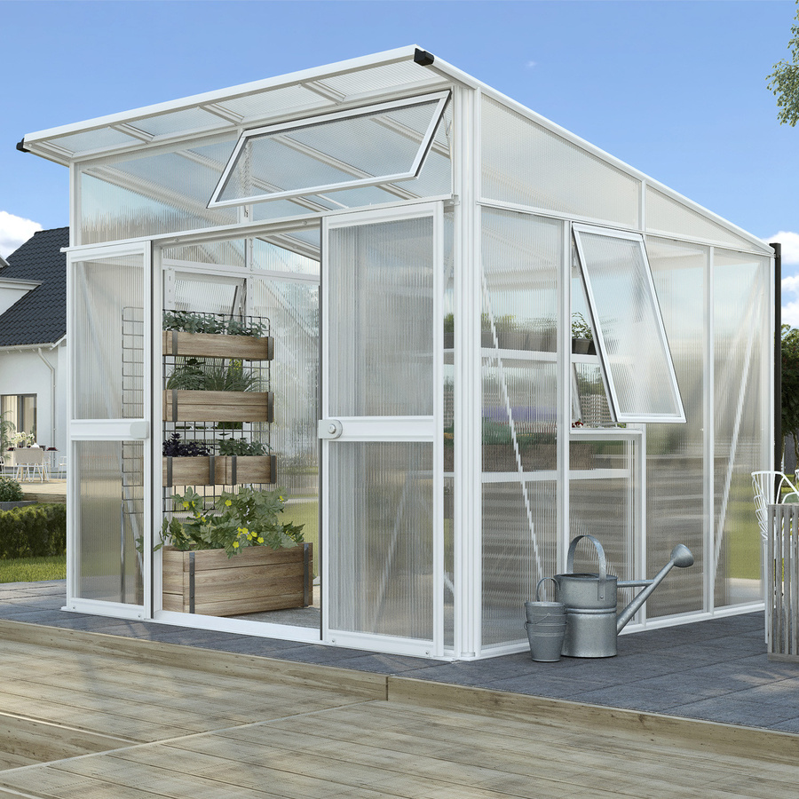 Vitavia Gewächshaus Aura 7800 in Weiß mit 7,8 m² Fläche und 10 mm HKP - Bild 2