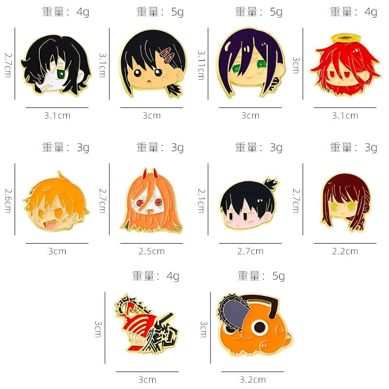 Bandai Pochita Power Broschen, Emaille Pins, Anime - Bild 2
