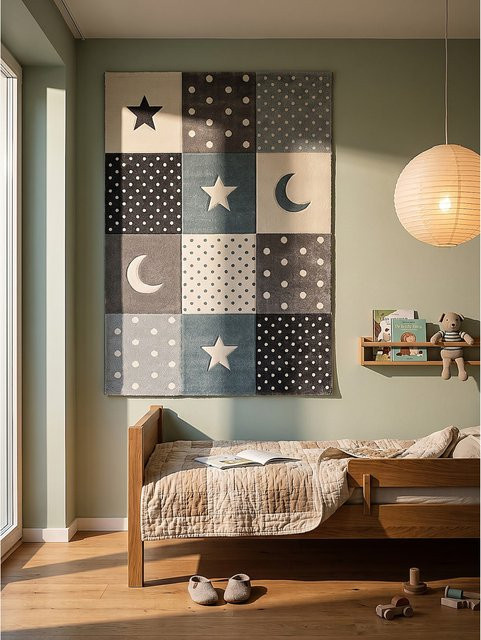 Kinderteppich Kurzflor Blau Kadima Design B: 120 cm, T: 170 cm - Bild 1