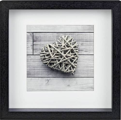 Hama 59773 Bilder Wechselrahmen mit Passepartout und 3D-Effekt, Schwarz, B/H: 15 x 15 cm - Bild 1
