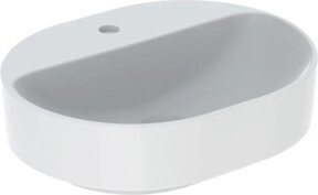 Geberit Aufsatzwaschtisch VariForm aus Keramik in Weiß, oval, Breite: 50 cm, Tiefe: 40 cm - Bild 1