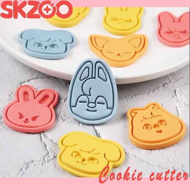 SKZOO K-Pop Cartoon-Tiermotive Keksform 3D Stereoskopische Pressform für Kekse in Mehrfarbig - Bild 1