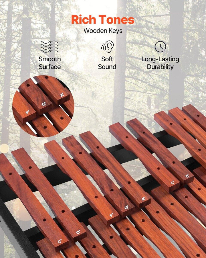 Buying Solutions MB Glockenspiel Xylophon, 37 Töne, mit Ständer, 4 Schlägeln, Tragetasche - Bild 5