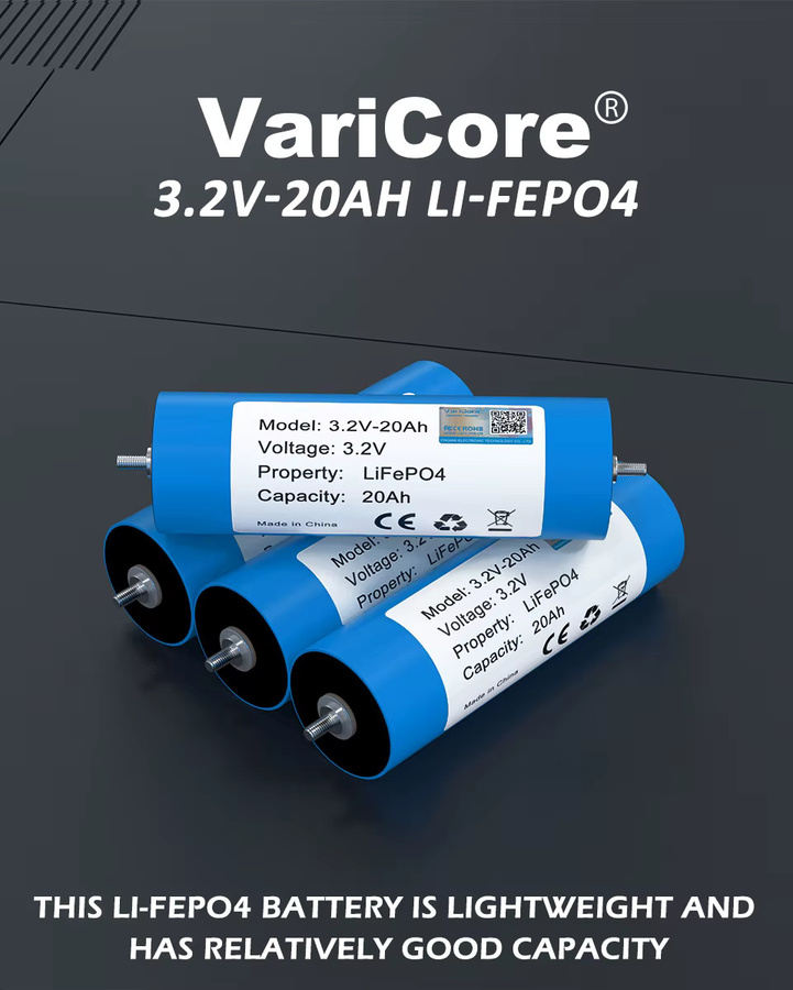 VariCore LiFePO4 Batterie 3,2V 20Ah Blau, wiederaufladbare Tiefzyklusbatterie mit 2000 Zyklen für Solar, EV, RV und Golfcarts - Bild 4