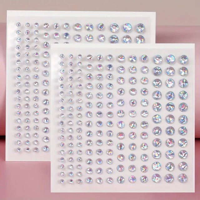 3D Imitation Kristall Strass Auge Gesicht Aufkleber, 2 Stück - Bild 1