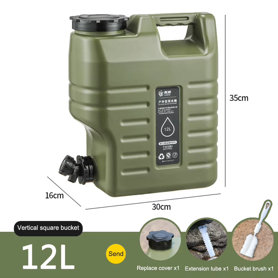 APWIKOGER Tragbarer Auto-Wassertank mit Zapfhahn, 12 l, Grün, BPA-freier Getränkespender für Camping und Outdoor - Bild 4