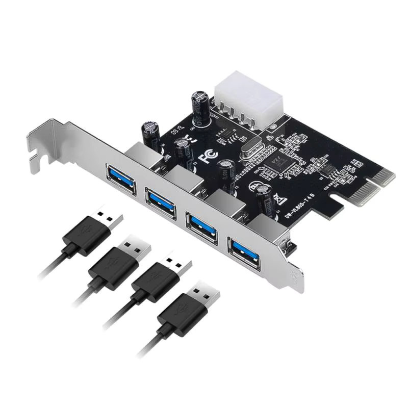 Kebidumei USB 3.0 PCI-E Erweiterungskarte mit 4 Ports, 5Gbps USB 3.0 Controller PCIe-Adapter, Schwarz - Bild 6