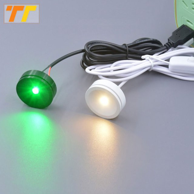 Teetealy LED Spot Licht USB 5V 3W Weiß Rund für Schrank Vitrine und Schmuckdisplay - Bild 1