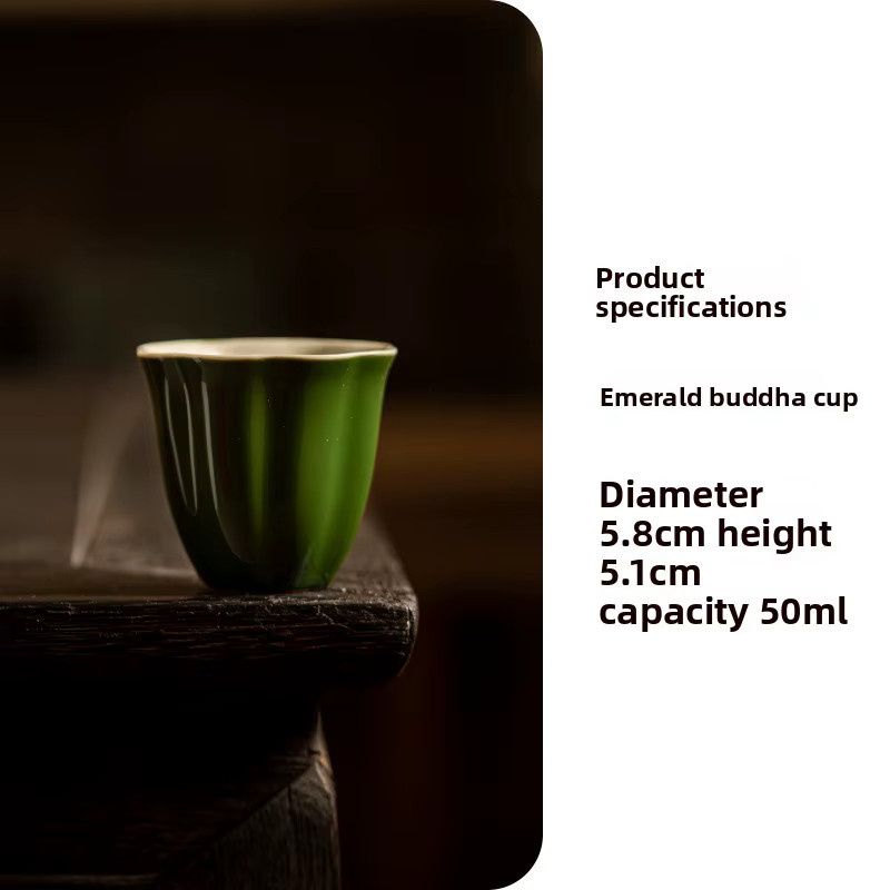 Smaragdgrüne Teetasse aus Keramik im Retro-Design für dein Kung-Fu-Teeset - Bild 6