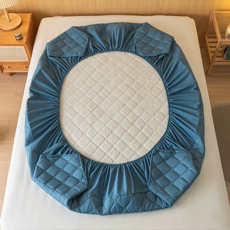 Wasserdichtes Spannbettlaken Dreamreal mit elastischer Passform für King, Queen und Double Size Matratzen in Weiß oder Blau - Bild 2