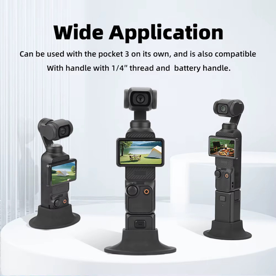 BRDRC Desktop-Basis für DJI Osmo Pocket 3, rutschfestes Silikon-Dock in Schwarz - Bild 2