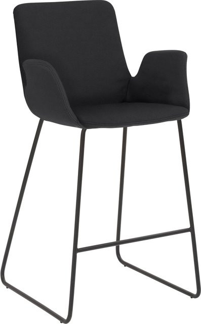 Mayer Sitzmöbel Tresenhocker mit Armlehnen und Kufengestell, Mikrofaser in Lederoptik, Anthrazit, B/T/H: 53 x 49 x 95 cm - Bild 1