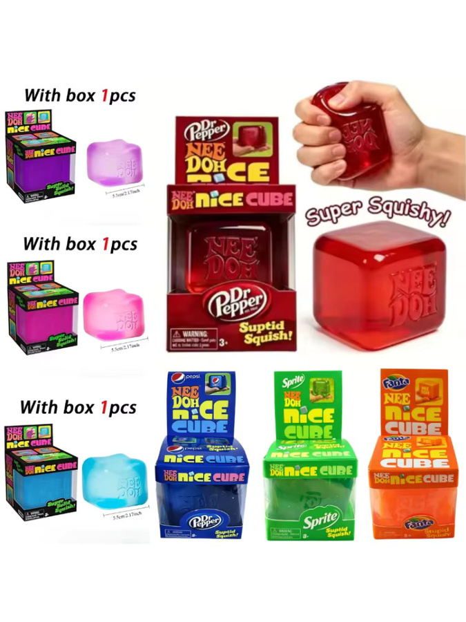 Needoh Nice Cube Suptid Squish, Stressabbau-Quetschspielzeug, multicolour - Bild 5