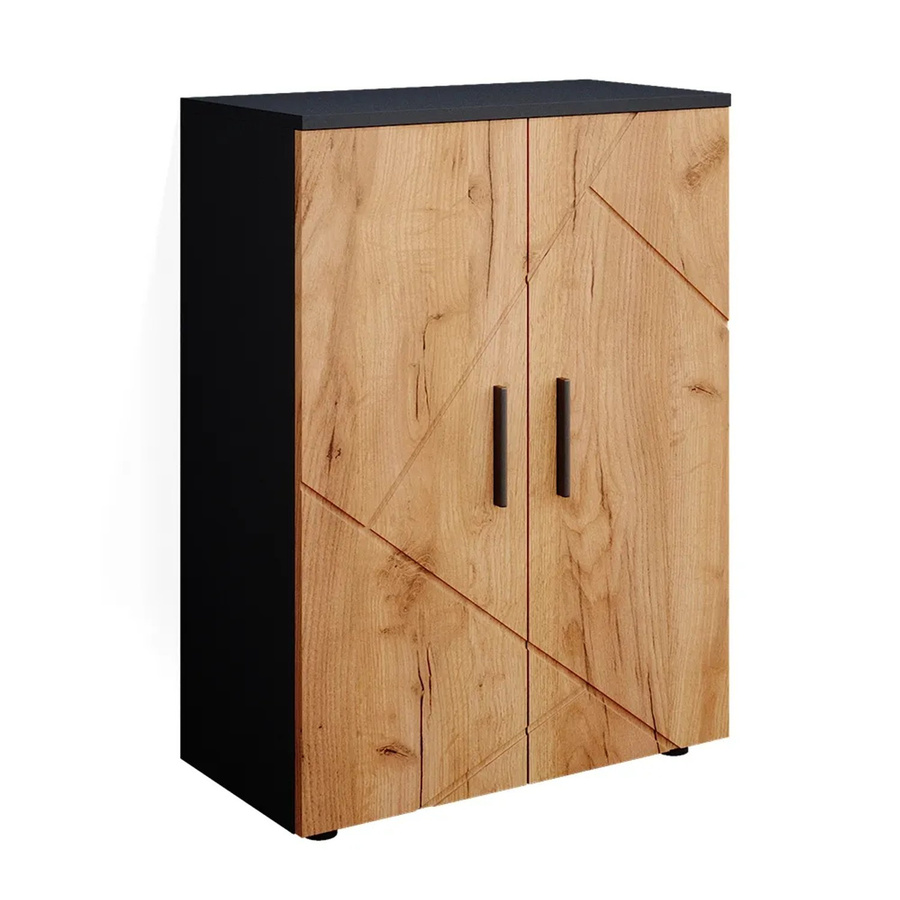 Vicco Badschrank Irma Midischrank mit 2 Türen in Anthrazit und Goldkraft Eiche, B/H: 60 x 81 cm - Bild 3