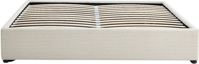 YSMÉE Bettgestell mit Bettkasten aus Samt in Beige, B/T/H: 140 x 190 x 148 cm - Bild 1