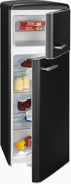 Exquisit Retro Kühl-Gefrierkombination RKGC270-45-H-160E in Schwarz, B/T/H: 54,5 x 57,5 x 146,5 cm - Bild 4
