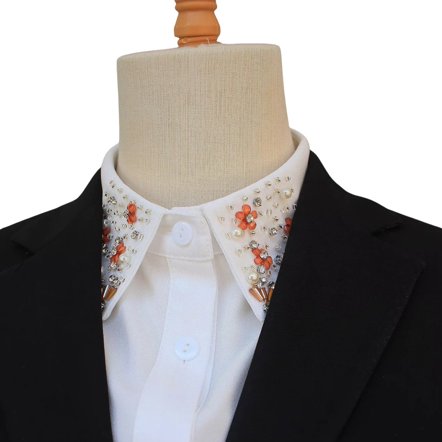 Zhuimei Fake-Kragen, Chiffon, Perlen, Strasssteine, Damen - Bild 2