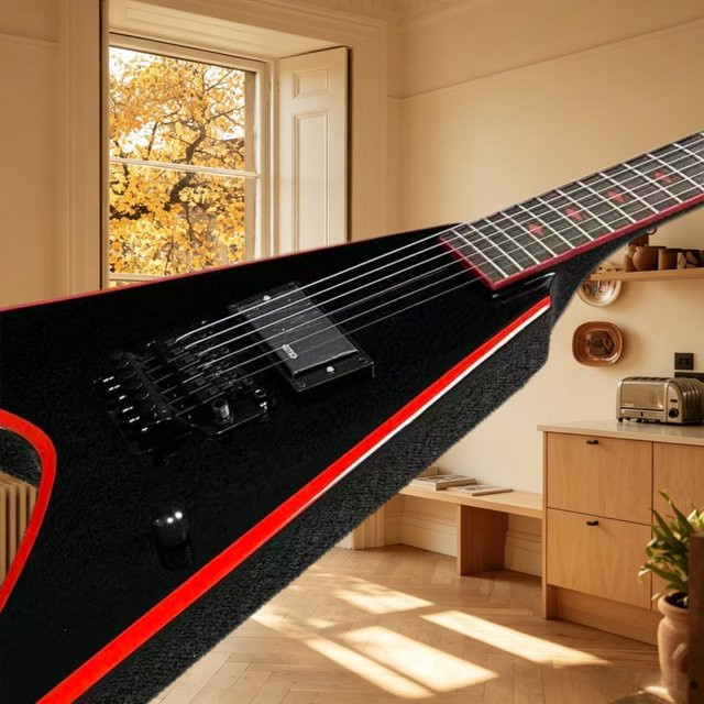 OUCEY H-Tonabnehmer für Rockgitarren in Rot-Schwarz mit verstellbarer Brücke und Tri-Band-Equalizer - Bild 1