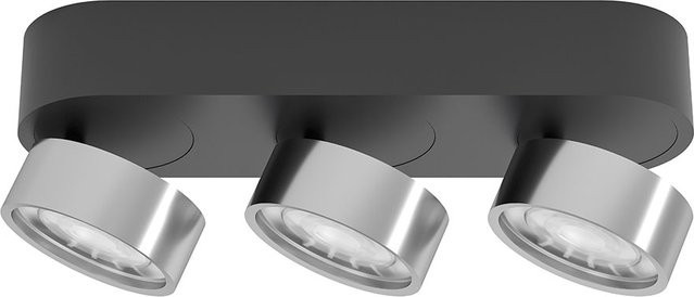 LUX-IT Swing 75 Round LED-Deckenstrahler 3-flammig, Schwarz-Silber, dimmbar mit dim2warm (1800K - 3000K) - Bild 1