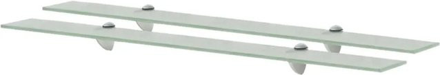 vidaXL Schweberegale aus gehärtetem Sicherheitsglas in Transparent und Weiß, 2er Set, B: 90 cm, T: 20 cm - Bild 1