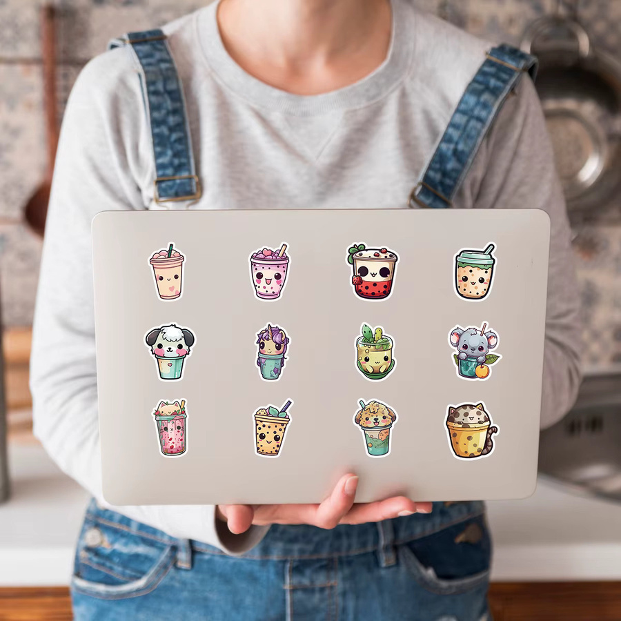 Kreative Vinyl Aufkleber mit niedlichen Bubble Teetassen Motiven in Mehrfarbig für DIY Dekoration von Tassen, Telefonen, Helmen, Autos und Briefpapieren - Bild 3