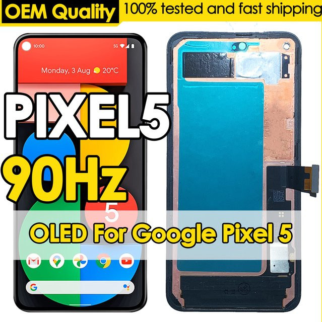 OEM LCD Display Ersatz für Google Pixel 5 mit 90Hz HDR10 und OLED Touch Digitizer Montage in Schwarz - Bild 1