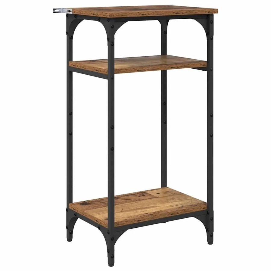 vidaXL Beistelltisch mit Regal in Altholz-Optik und industriellem Look, braun, B/T/H: 40 x 30 x 75 cm - Bild 2