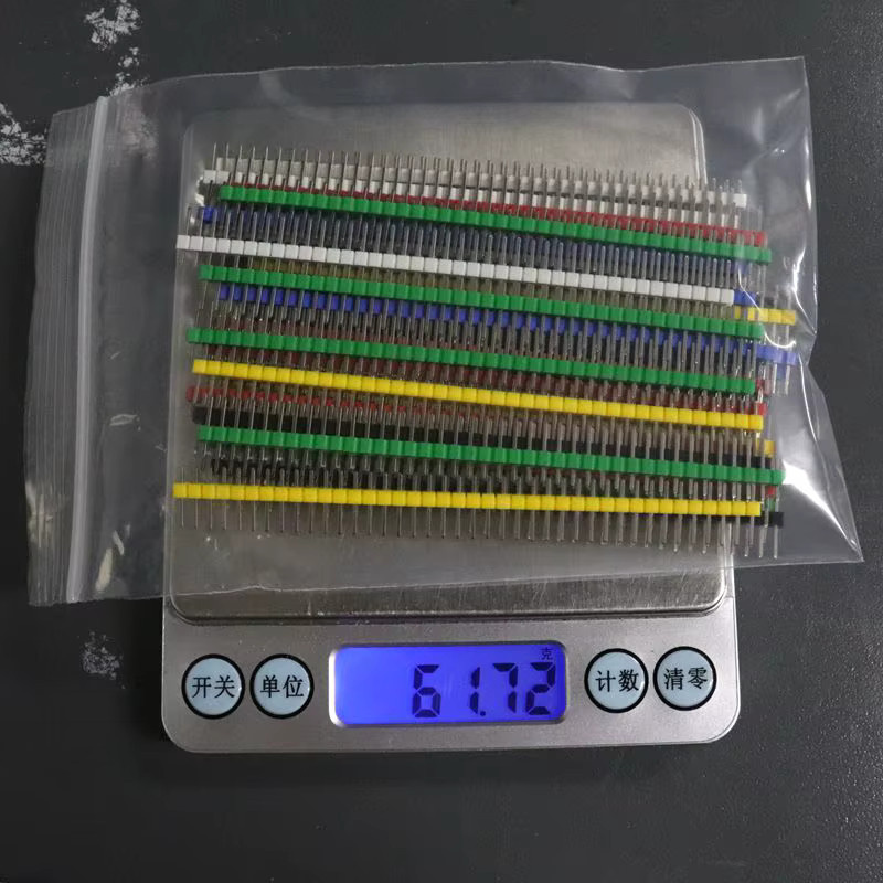 30er Set 40-Pin Einreihige Männliche Pin Header 2,54mm Zerbrechliche PCB Pin Streifen Stecker Kit für Arduino in Schwarz, Weiß, Blau und Gelb - Bild 2