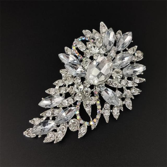 YIRAN Jewelry Brosche, Strass, Wassertropfen, Damen, grau - Bild 1