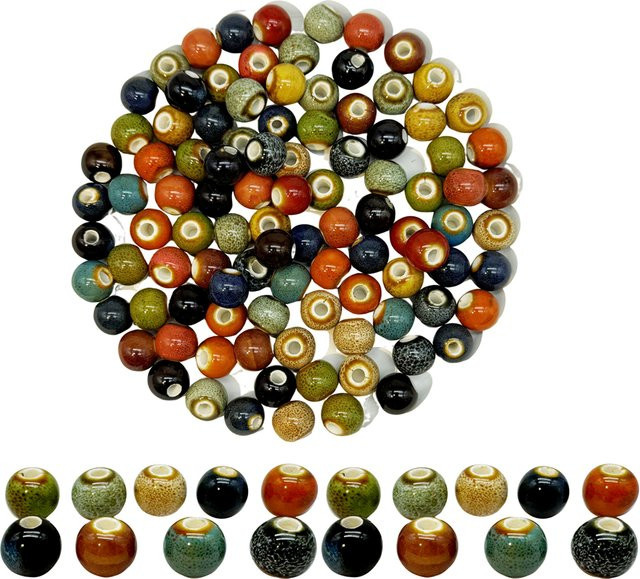 GraceAngie Emaille-Keramik-Perlen, rund, 6–12 mm, Unisex - Bild 1