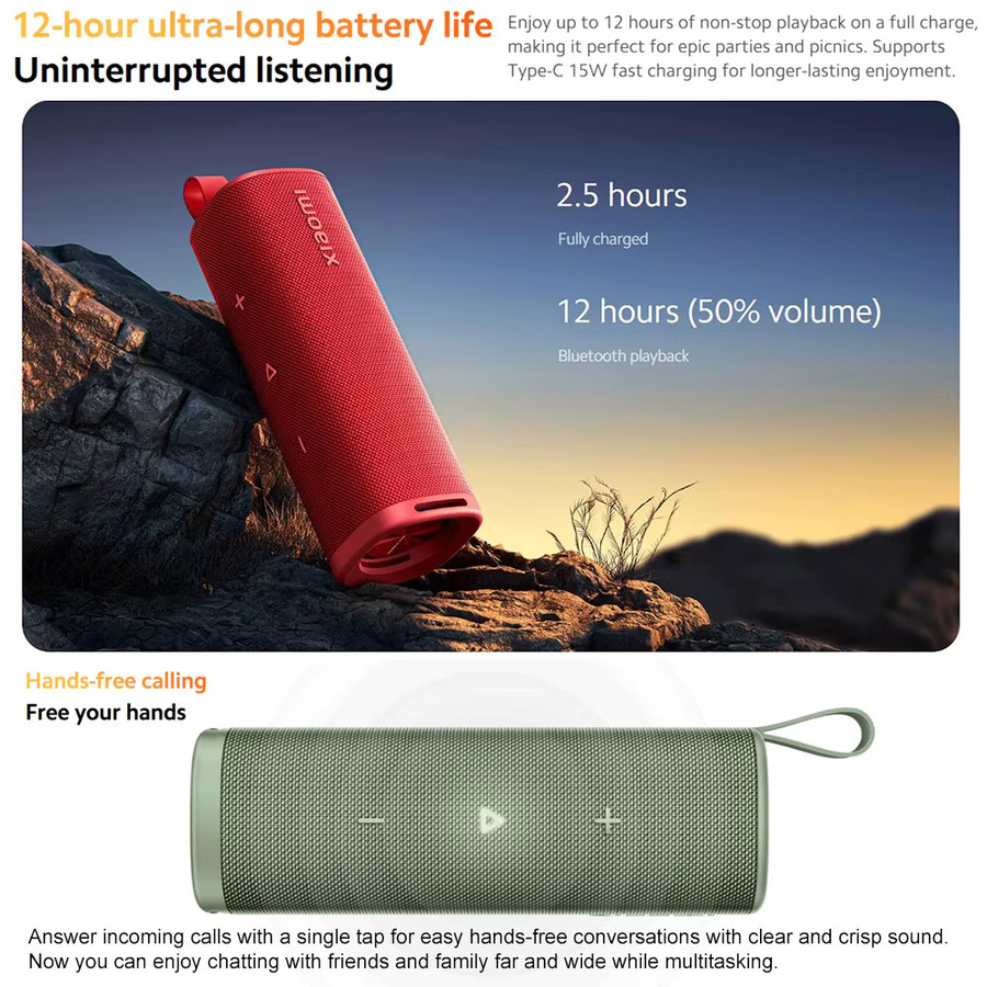 Xiaomi Sound Outdoor Tragbarer Bluetooth-Lautsprecher mit 30W, TWS, IP67 Wasserdicht, Schwarz - Bild 5