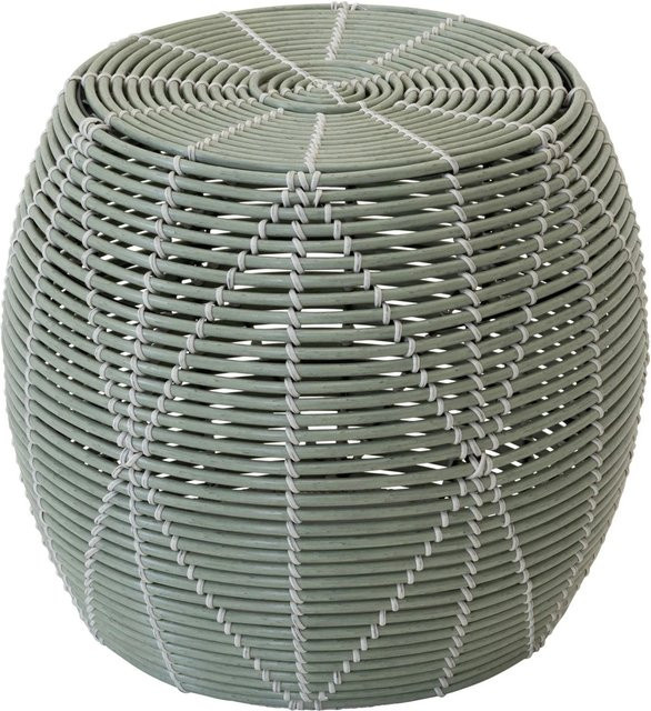 Lesli Hocker Birma Wicker in Grün aus Polyrattan und Metall, Durchmesser: 46 cm, Höhe: 40 cm - Bild 1