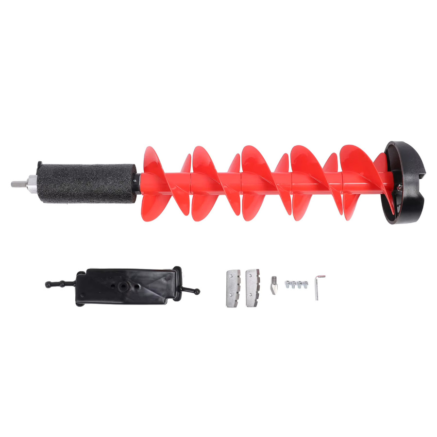 Eisbohrer-Set mit 28 Zoll Nylon-Bohrer und Stahlschneider in Rot, Schnittdurchmesser: 15,2 cm - Bild 3