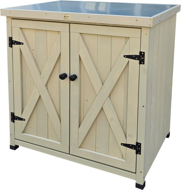 HABAU Gartenschrank Laura in Grau im Landhausstil, B/T/H: 80 x 45 x 92 cm - Bild 1